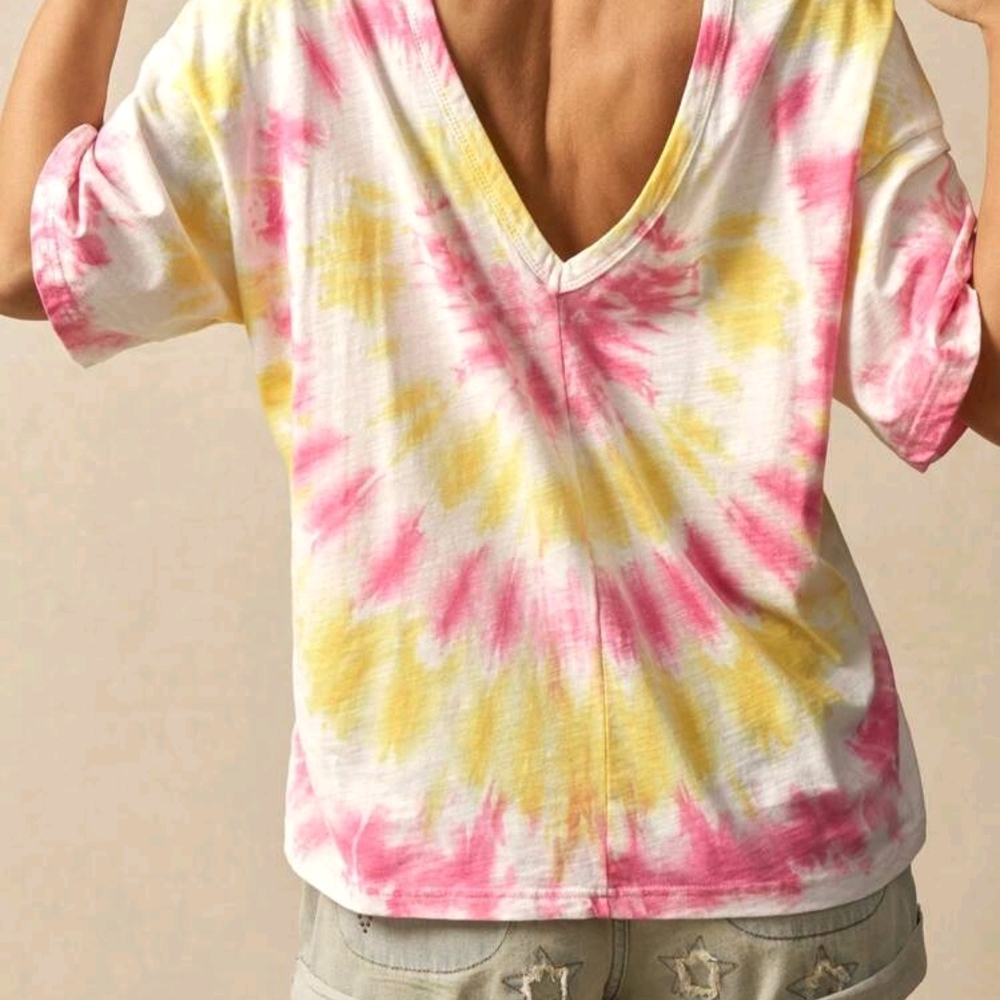 SHEIN Tie-Dye V-Back Ovesized Top - Picture 3 of 3